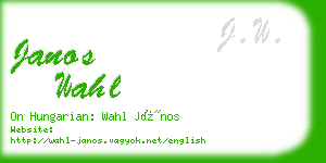 janos wahl business card